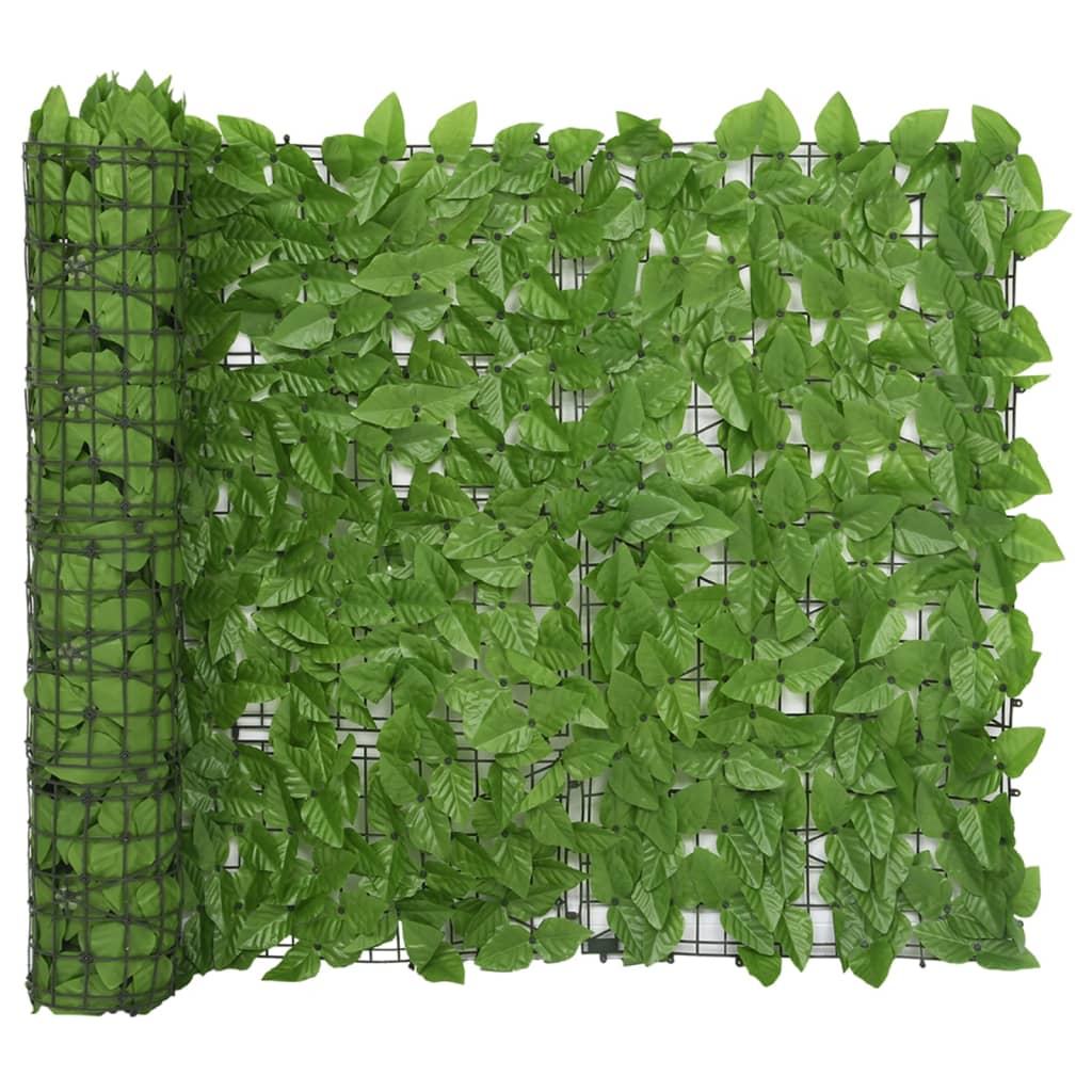 vidaXL balkona aizslietnis ar zaļām lapām, 400x100 cm