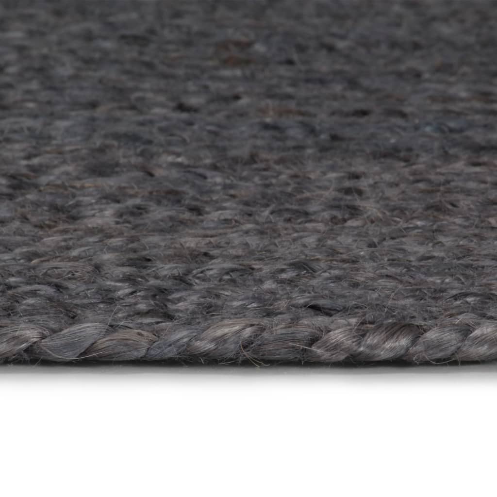 vidaXL paklājs, 180 cm, roku darbs, apaļš, džuta, tumši pelēks