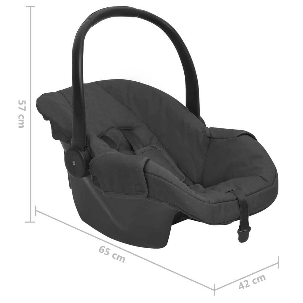 vidaXL bērnu autosēdeklītis, antracītpelēks, 42x65x57 cm