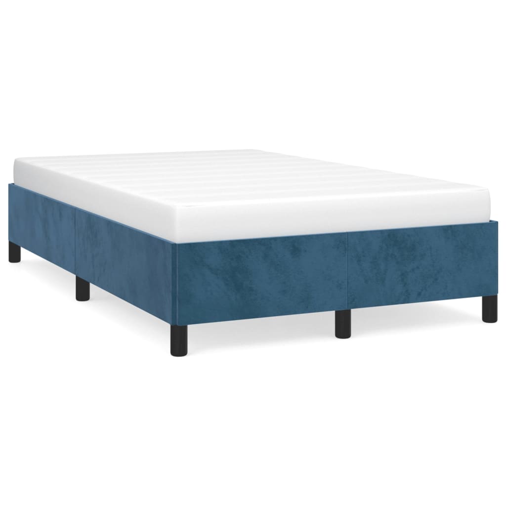 vidaXL gultas rāmis, tumši zils, 120x190 cm, samts