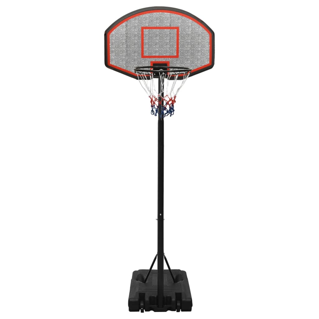 vidaXL basketbola vairogs, melns, 237-307 cm, polietilēns