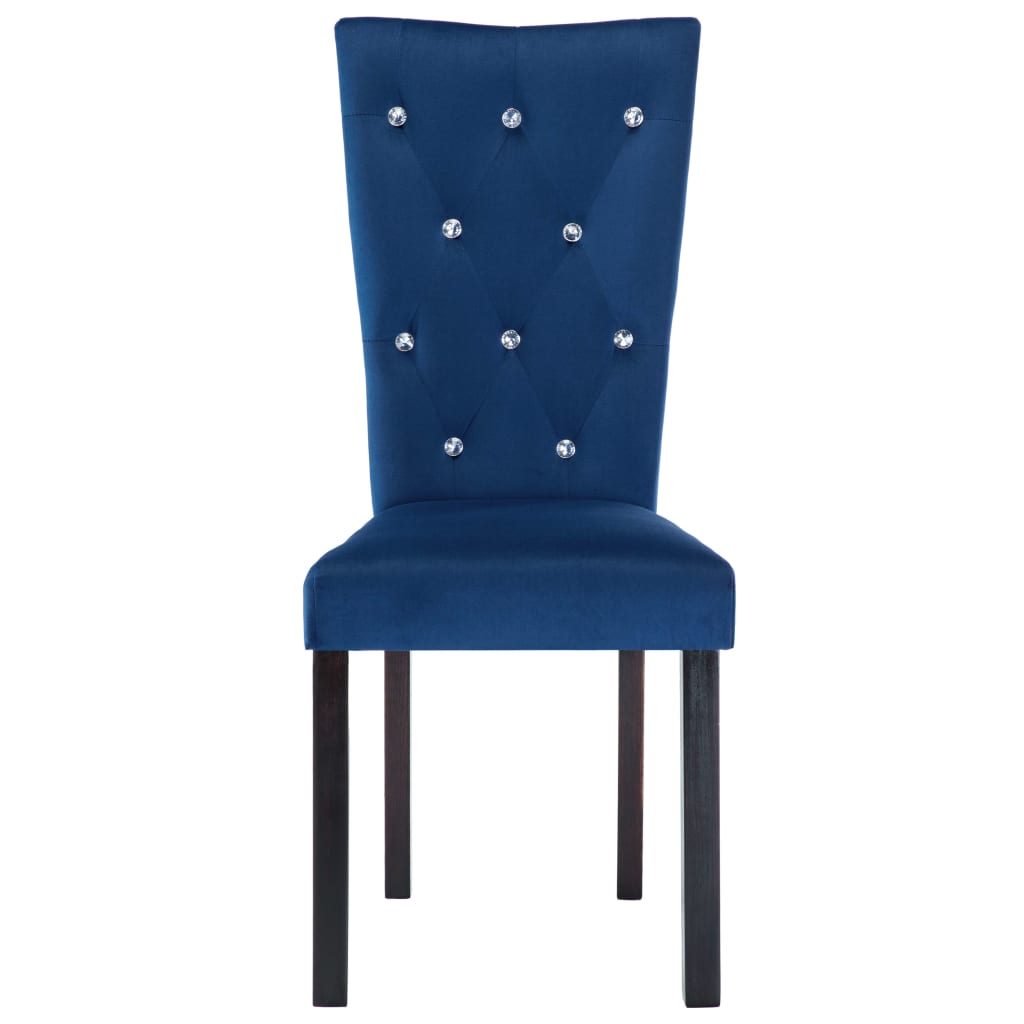 vidaXL virtuves krēsli, 2 gab., tumši zils samts