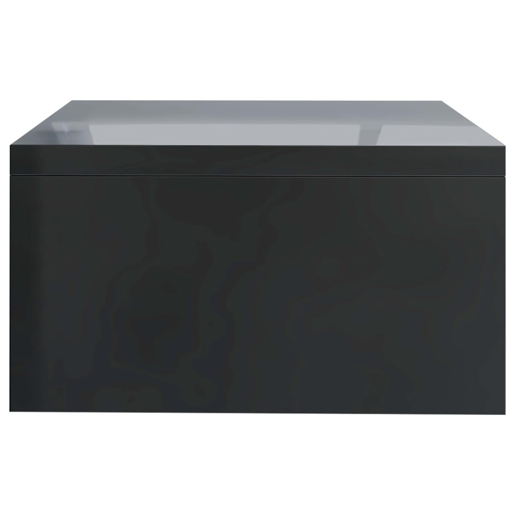 vidaXL monitora paliktnis, 42x24x13 cm, skaidu plāksne, spīdīgi melns