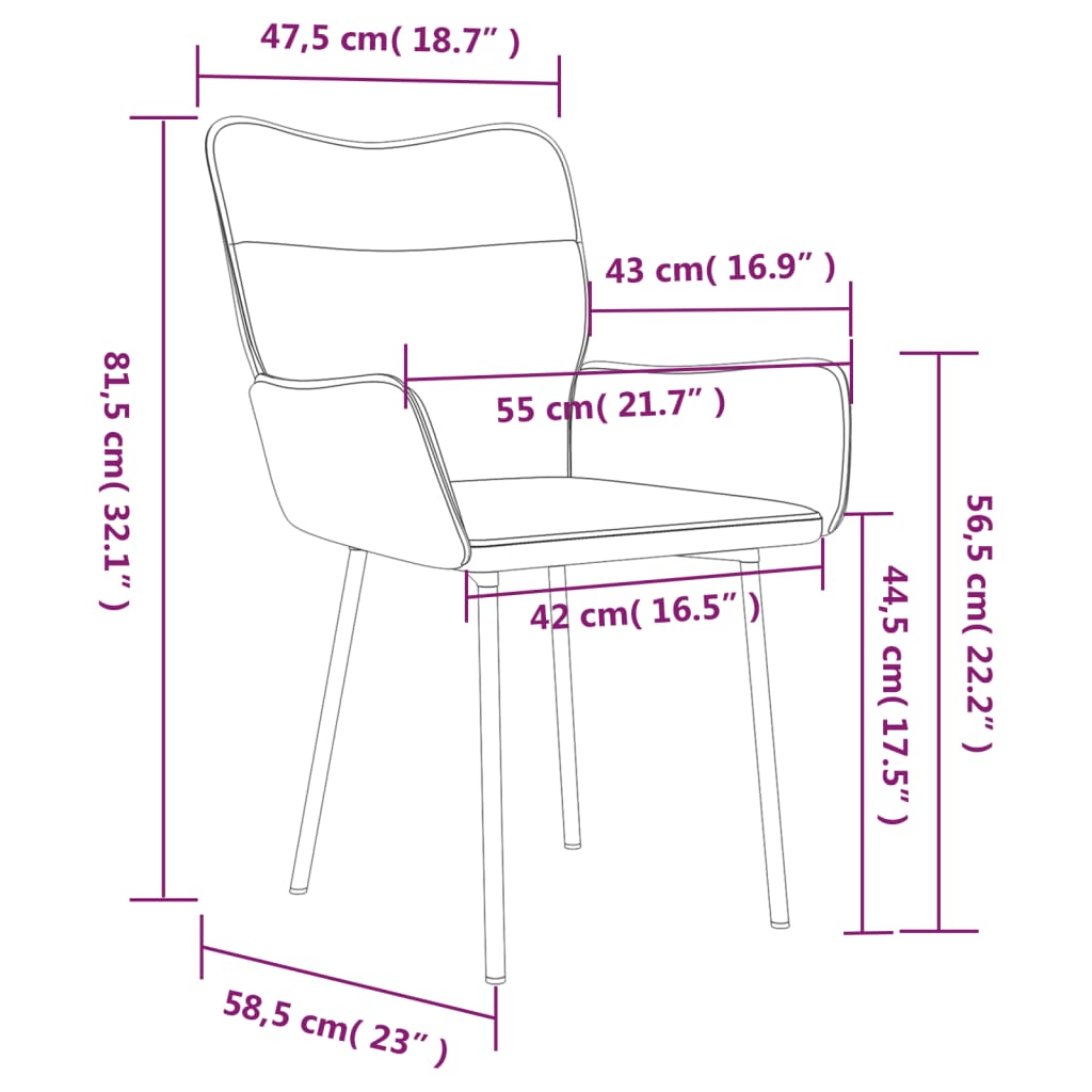 vidaXL virtuves krēsli, 2 gab., krēmkrāsas samts