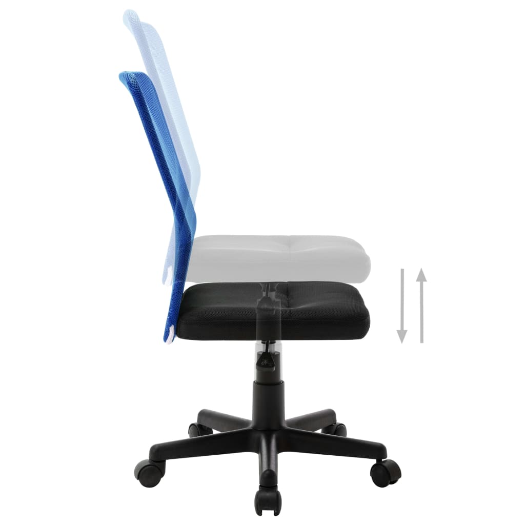 vidaXL biroja krēsls, 44x52x100 cm, melns ar zilu, tīklveida audums