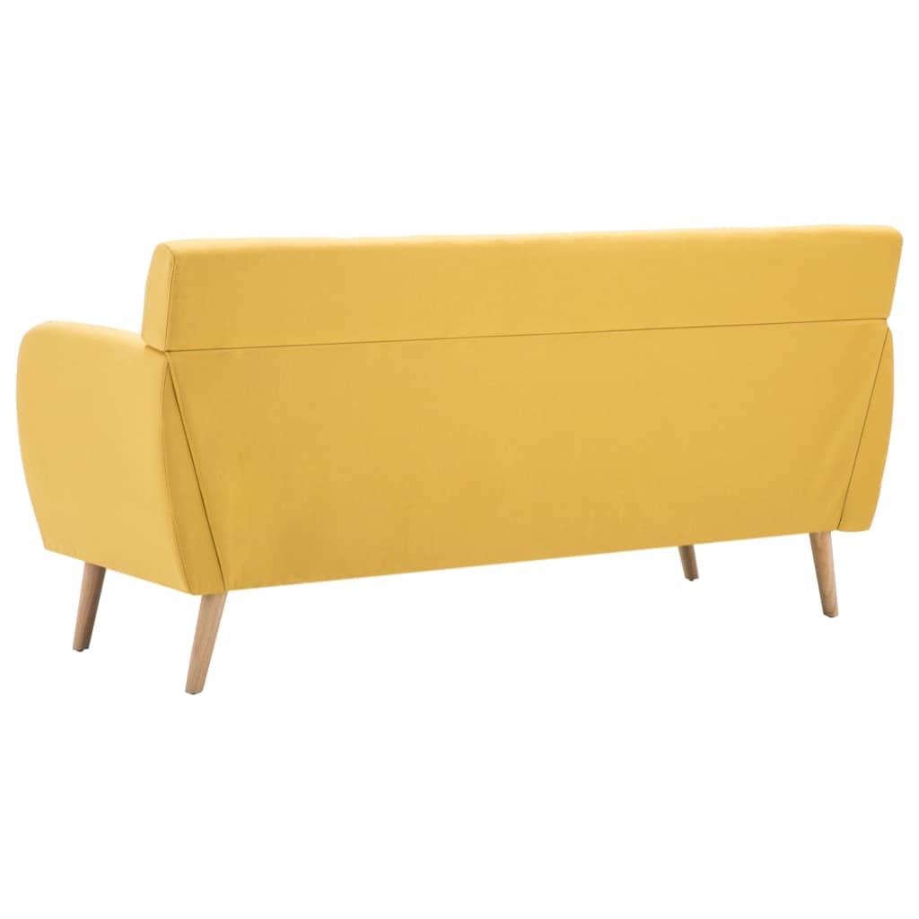 vidaXL dīvāns, trīsvietīgs, 172x70x82 cm, dzeltena auduma apdare
