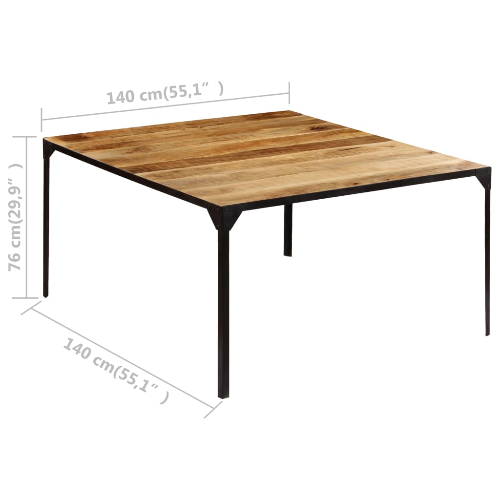 vidaXL virtuves galds, 140x140x76 cm, mango masīvkoks