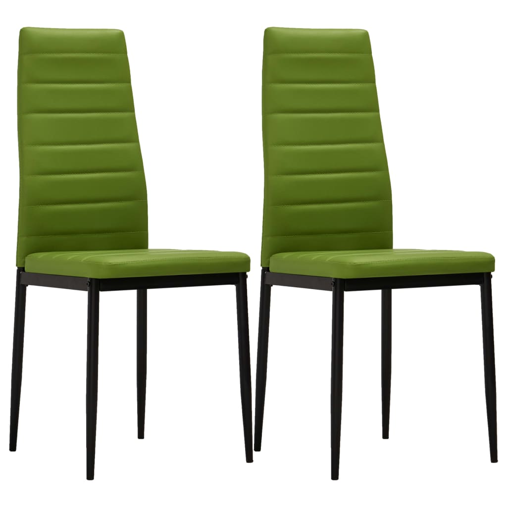 3054114 vidaXL 3 Piece Dining Set Faux Leather Lime Green(248314+282589)