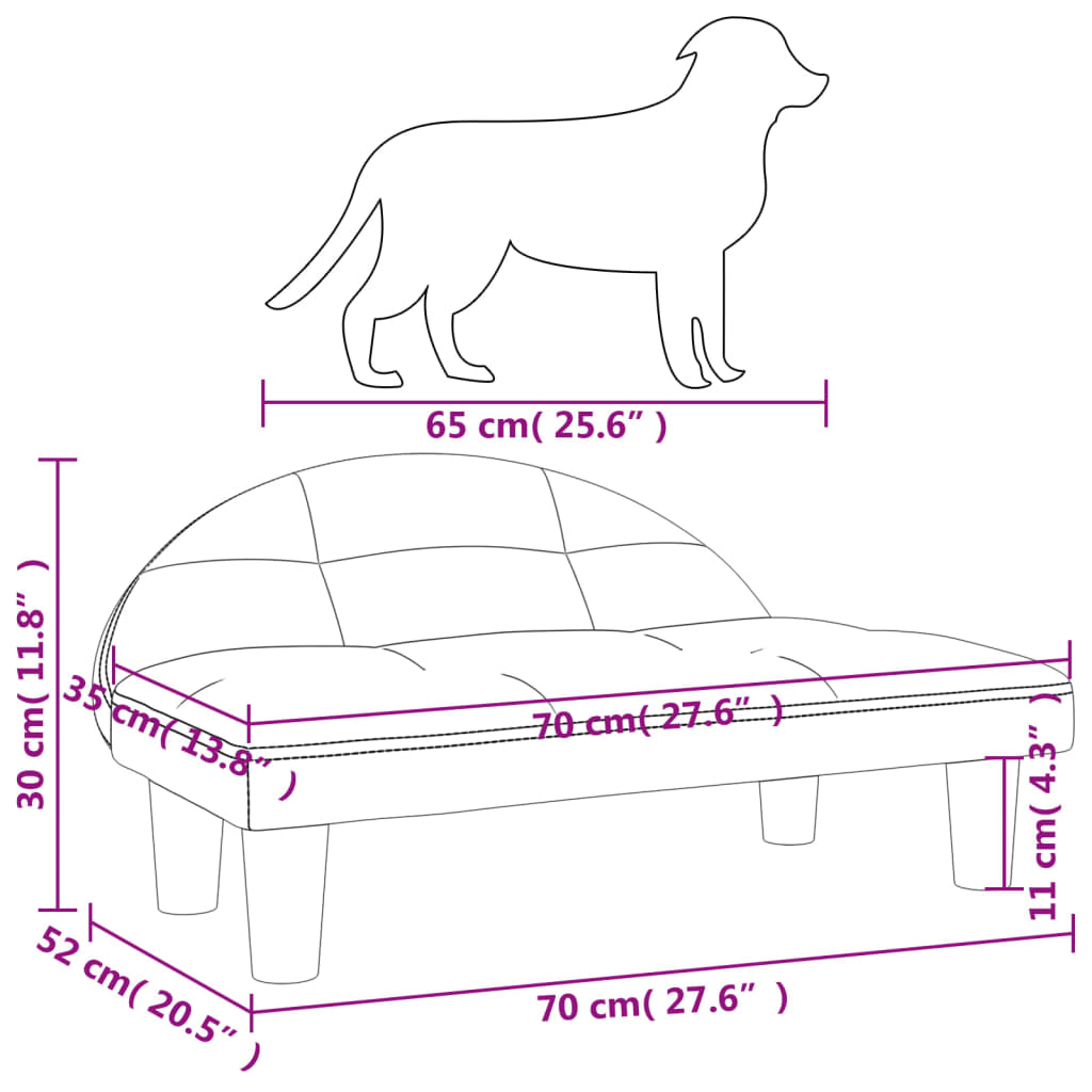 vidaXL gulta suņiem, brūna, 70x52x30 cm, samts