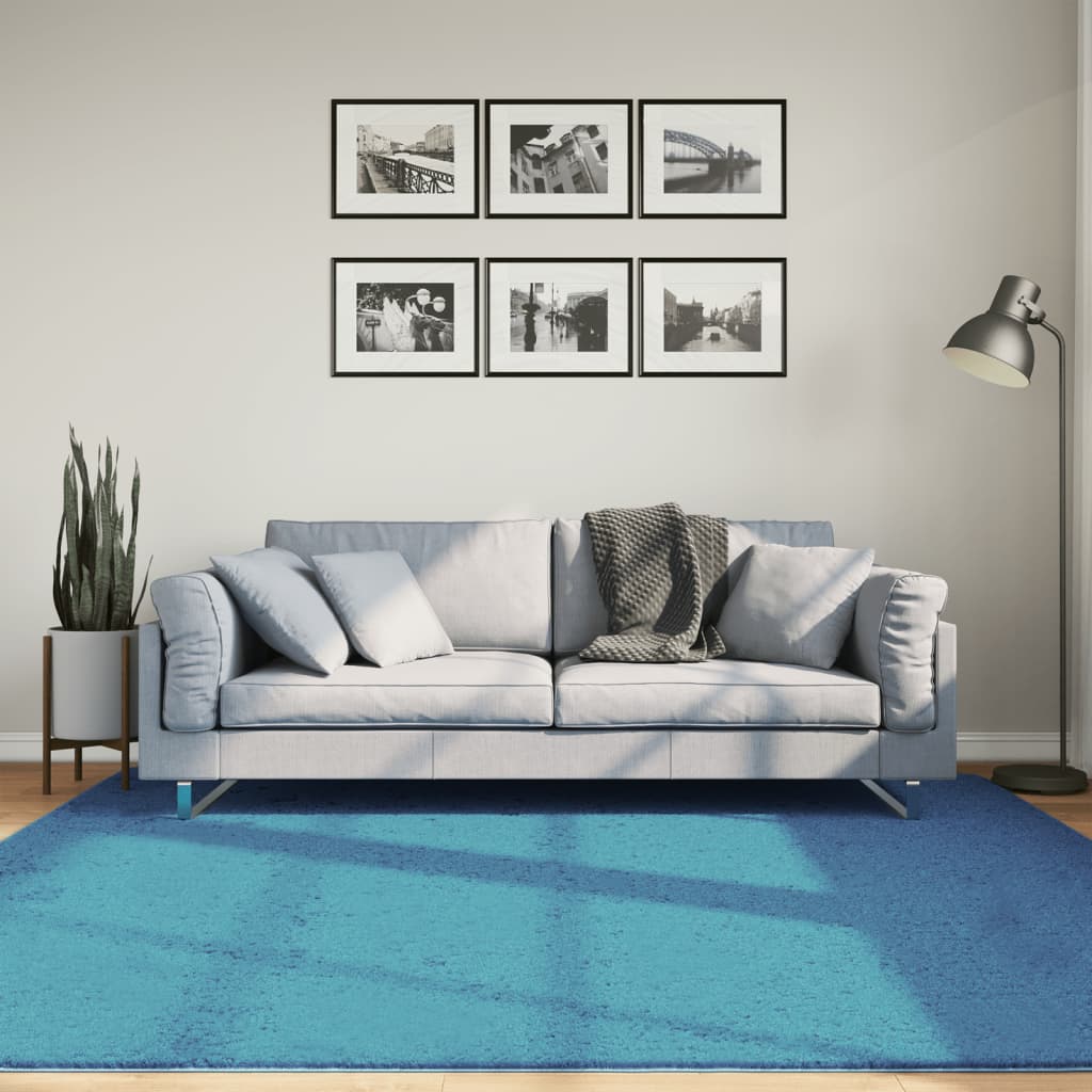 vidaXL paklājs OVIEDO, īsa spalva, mīksts, tirkīzzils, 200x200 cm