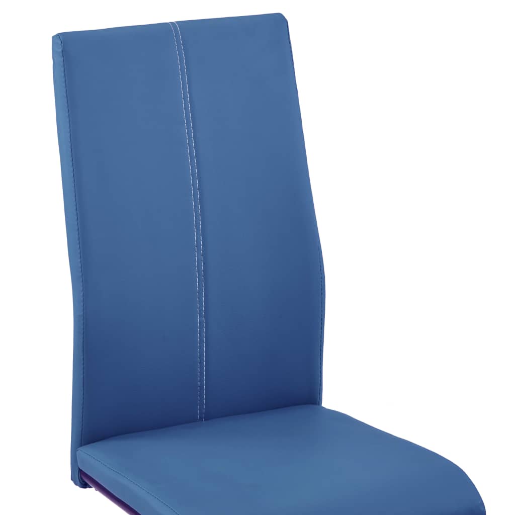 vidaXL konsoles virtuves krēsli, 4 gab., zila mākslīgā āda