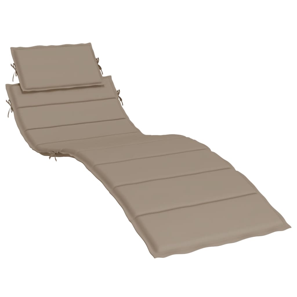 vidaXL sauļošanās krēsla matracis, 186x58x3 cm, audums, pelēkbrūns