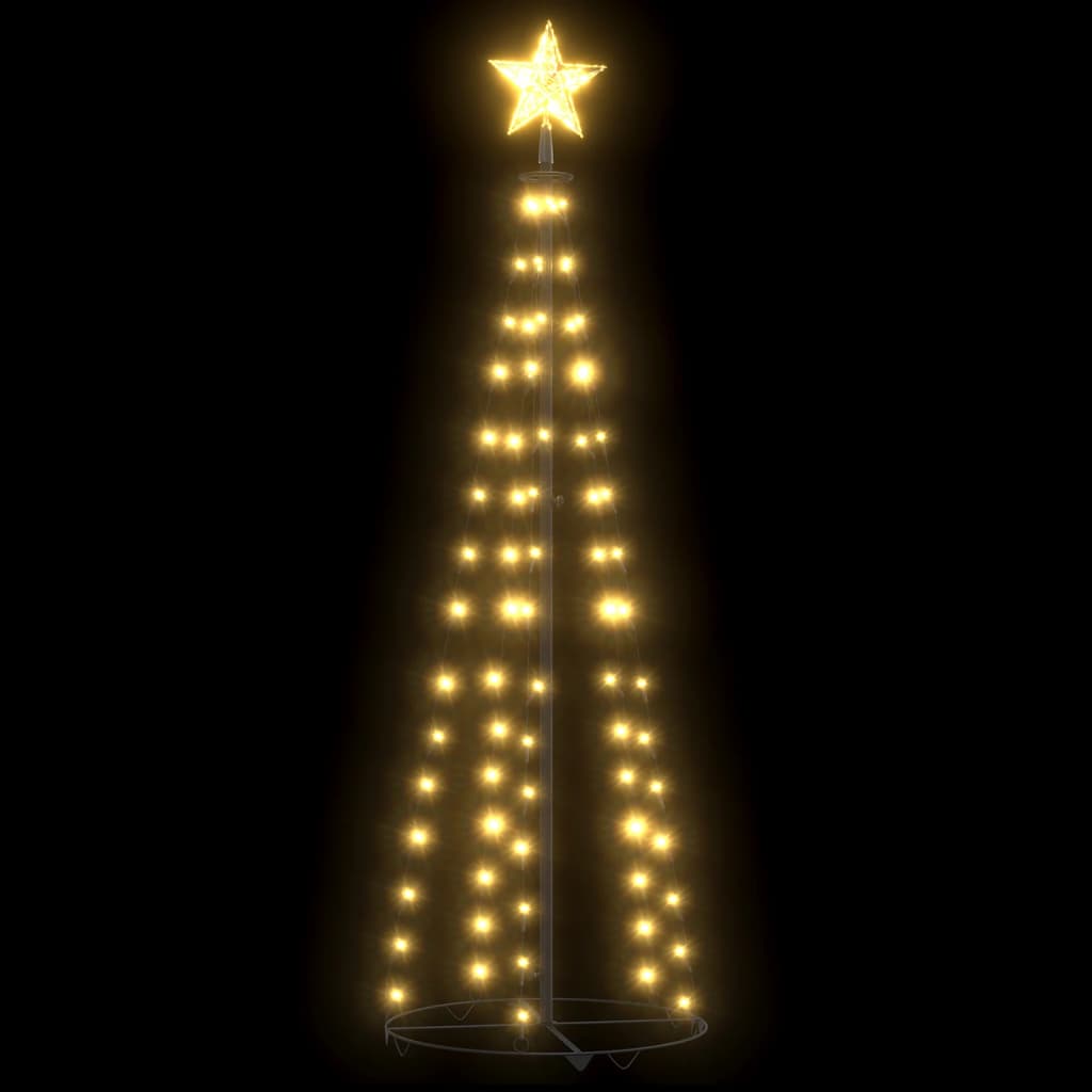 vidaXL Ziemassvētku koks, 84 silti baltas LED lampiņas, 50x150 cm
