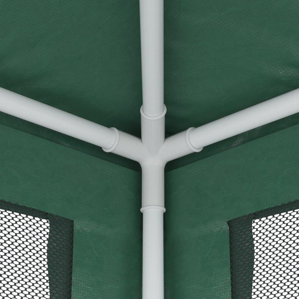 vidaXL svinību telts, ar 4 sieta sienām, 3x4 m, zaļa, HDPE