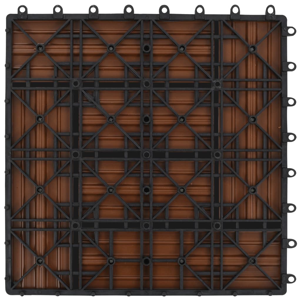 vidaXL terases flīzes, 22 gab., WPC, 30x30 cm, 2 m2, brūnas