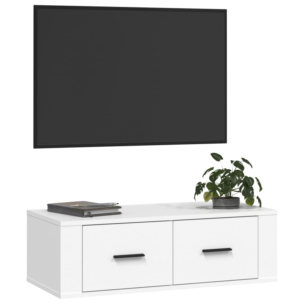 vidaXL piekarams TV skapītis, balts, 80x36x25 cm, inženierijas koks