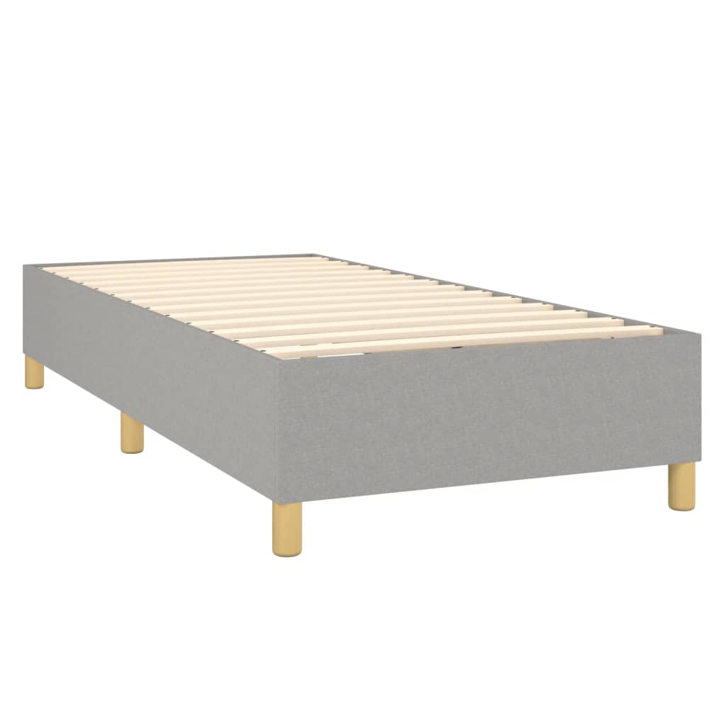 vidaXL atsperu gulta ar matraci, gaiši pelēka, 90x190 cm, audums