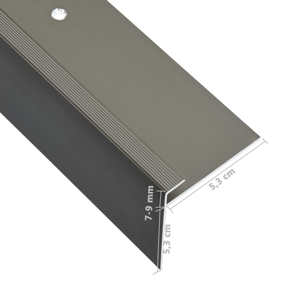 vidaXL kāpņu profili, 15 gab., F forma, 100 cm, brūns alumīnijs