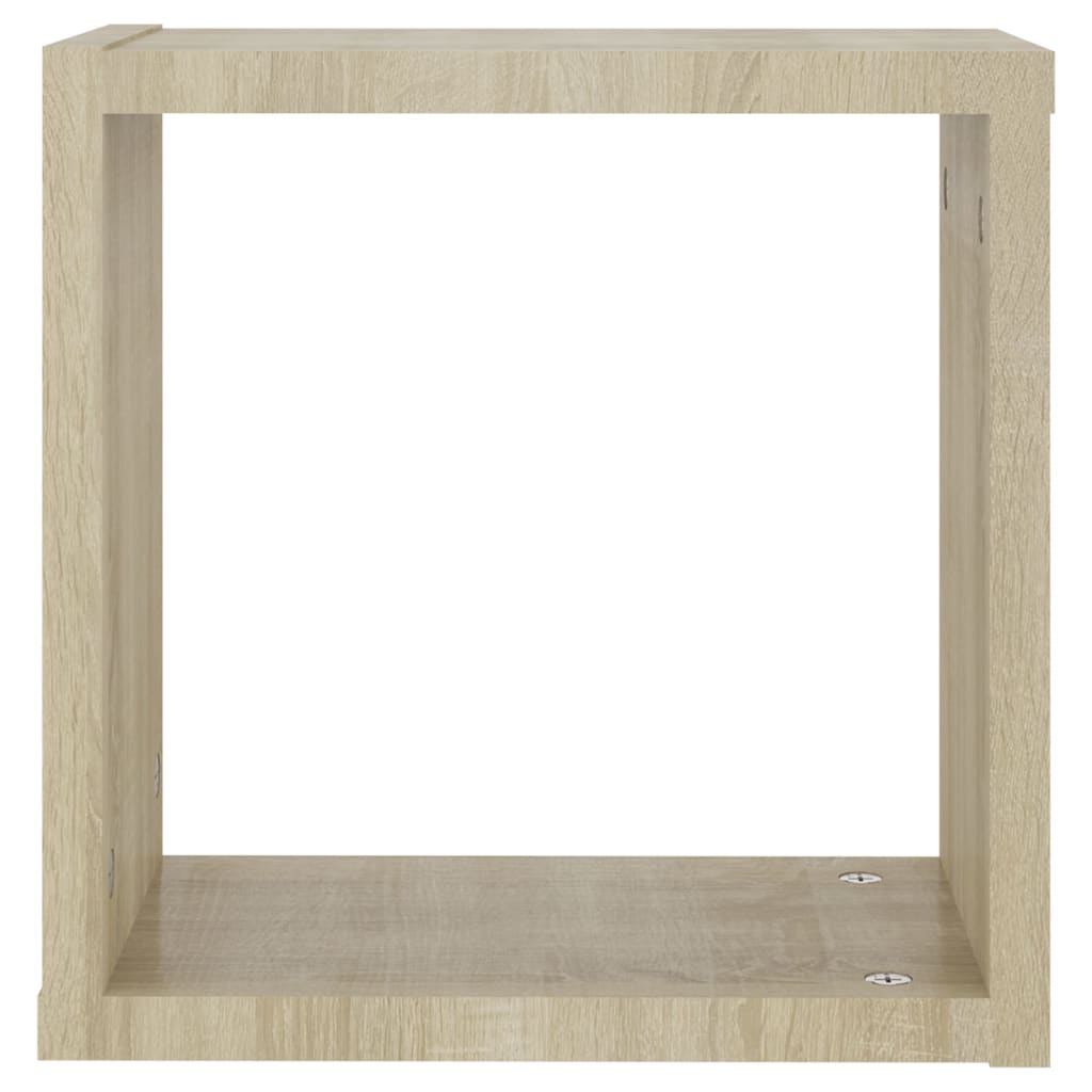 vidaXL kuba formas sienas plaukti, 2 gab., 30x15x30 cm, ozolkoka krāsa