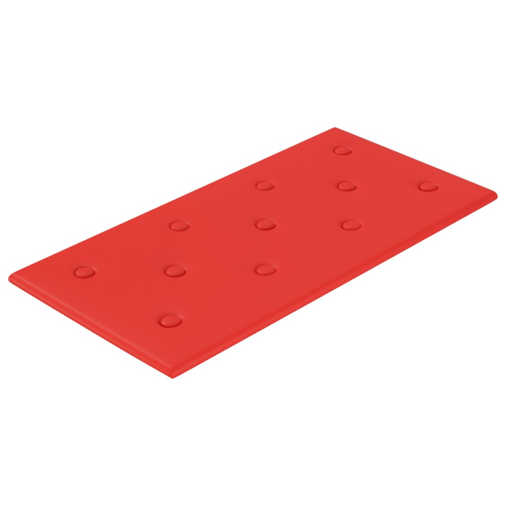 vidaXL sienas paneļi, 12 gab., sarkani, 60x30 cm, mākslīgā āda, 2,16m²
