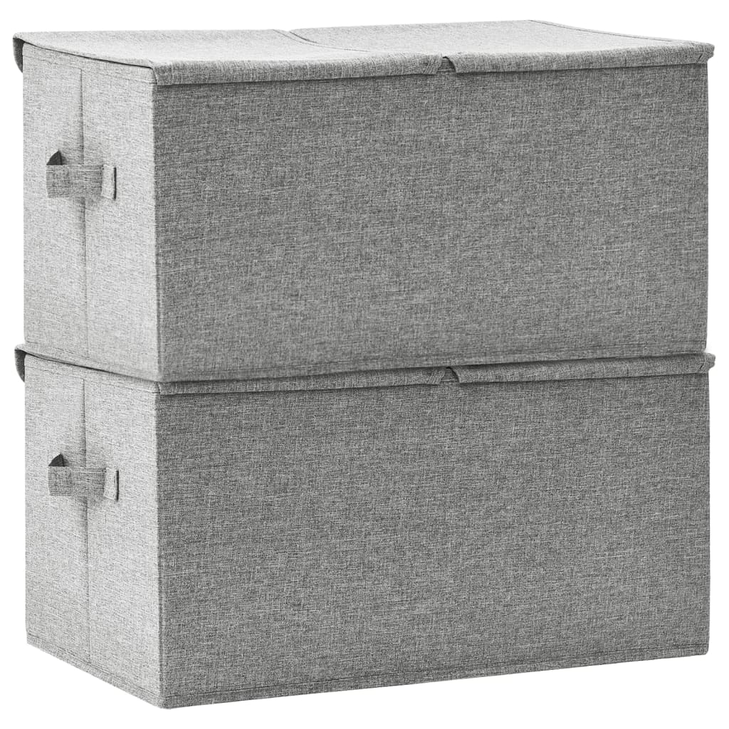 vidaXL uzglabāšanas kastes, 2 gab., 50x30x25 cm, audums, pelēkas