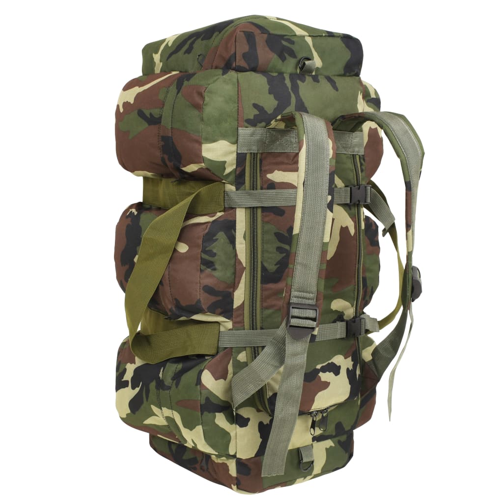 vidaXL soma, armijas stils, 90 L, kamuflāža