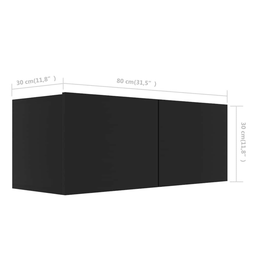 vidaXL 8-daļīgs TV skapīšu komplekts, melns, skaidu plāksne