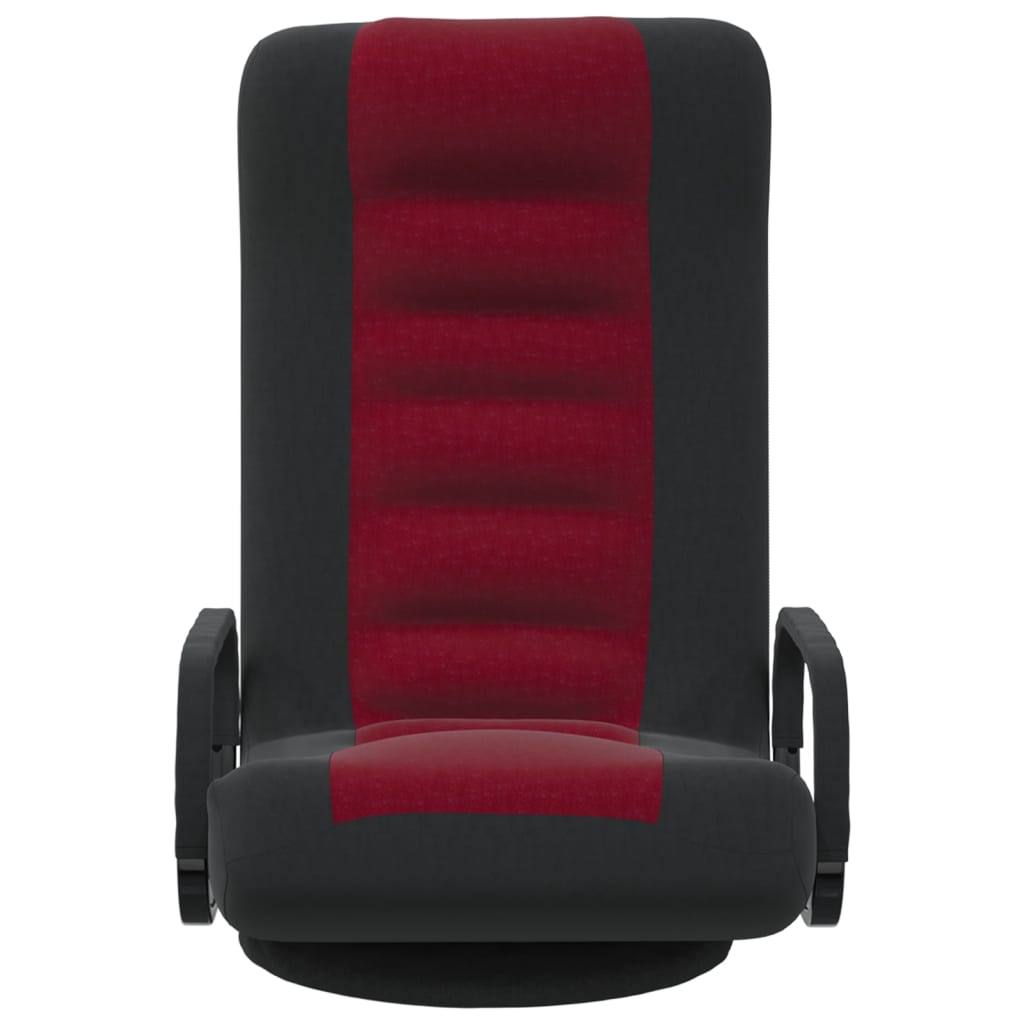 vidaXL grozāms grīdas krēsls, melns, vīnsarkans audums