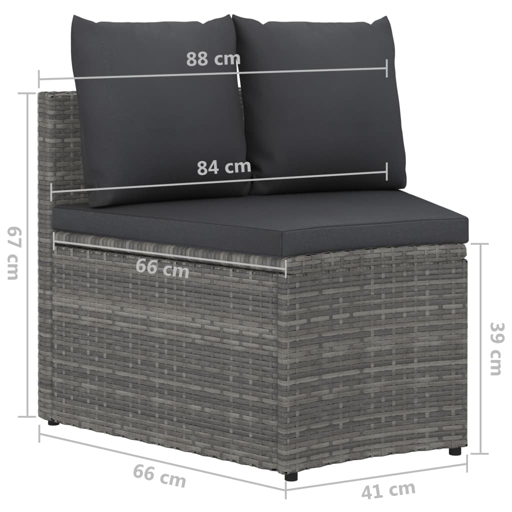 vidaXL 4-daļīgs dārza dīvānu komplekts ar matračiem, PE rotangpalma