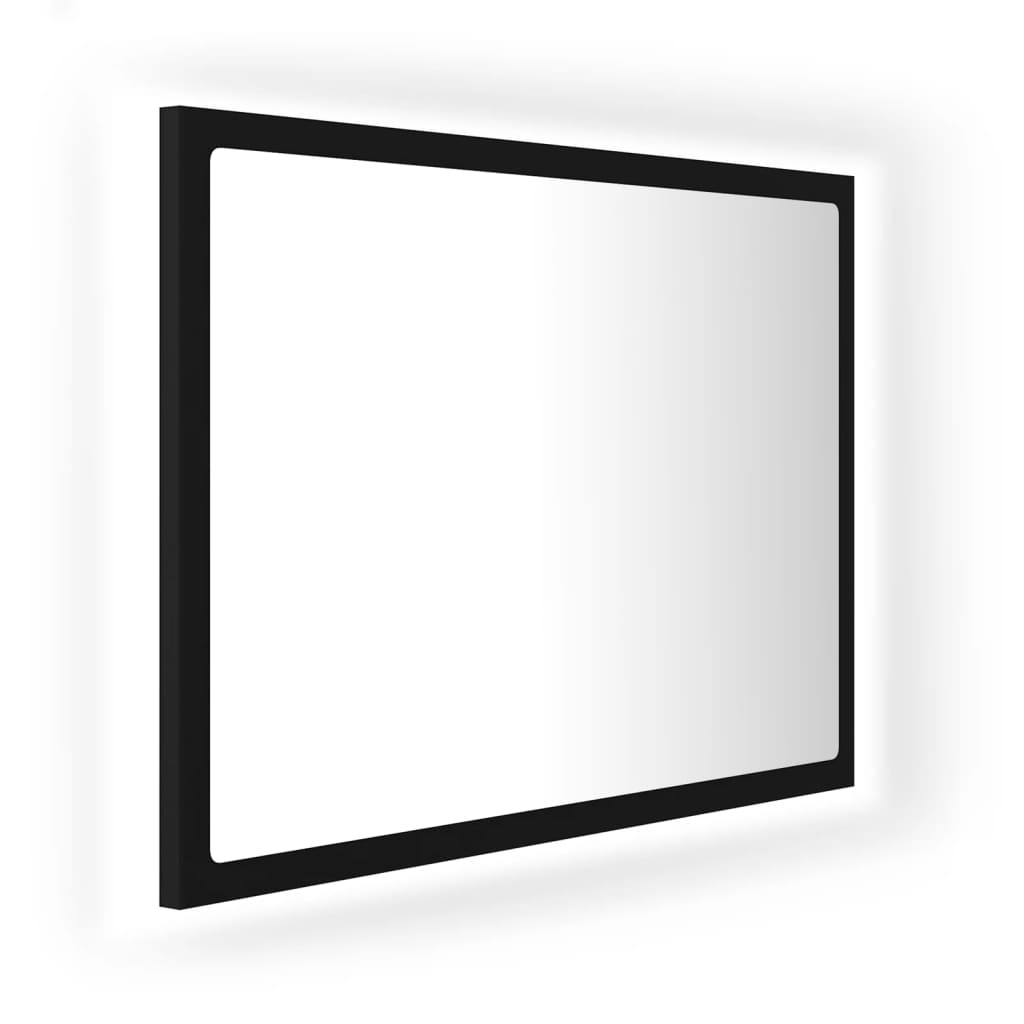 vidaXL vannasistabas spogulis, LED, melns, 60x8,5x37 cm, akrils