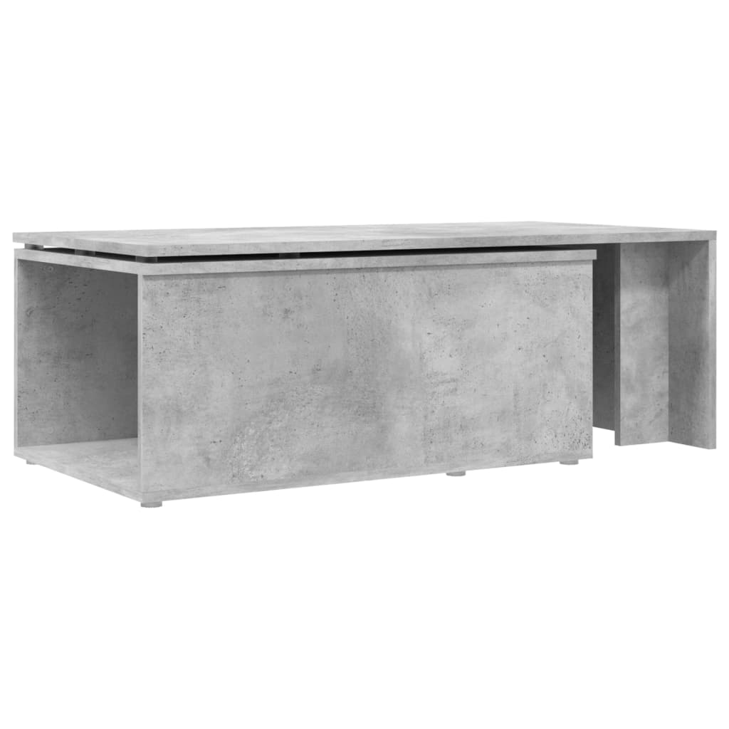 vidaXL kafijas galdiņš, betona pelēks, 150x50x35 cm, skaidu plāksne