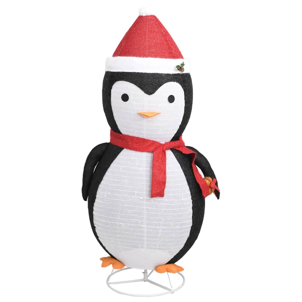 vidaXL dekoratīva Ziemassvētku pingvīna figūra ar LED, audums, 180 cm