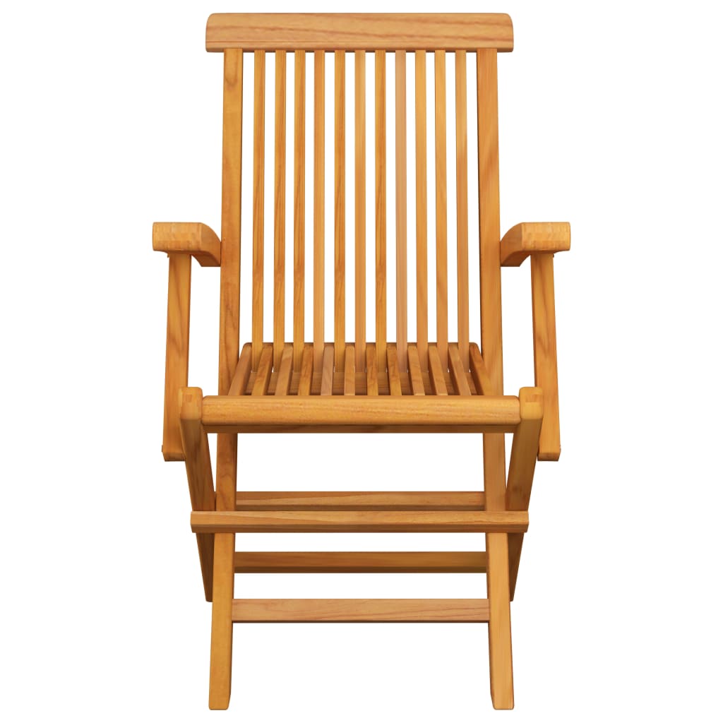 vidaXL dārza krēsli, krēmkrāsas matrači, 3 gab., masīvs tīkkoks