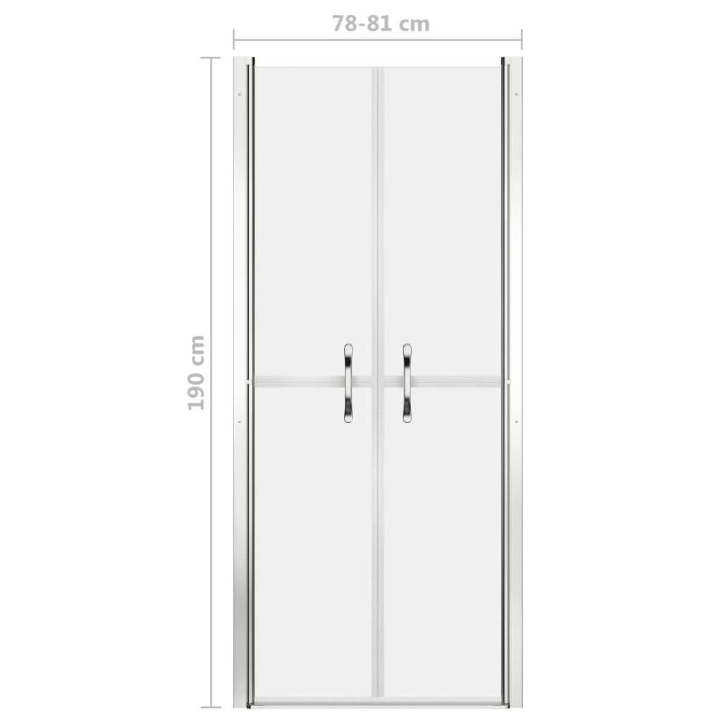 vidaXL dušas durvis, 81x190 cm, ESG, matētas