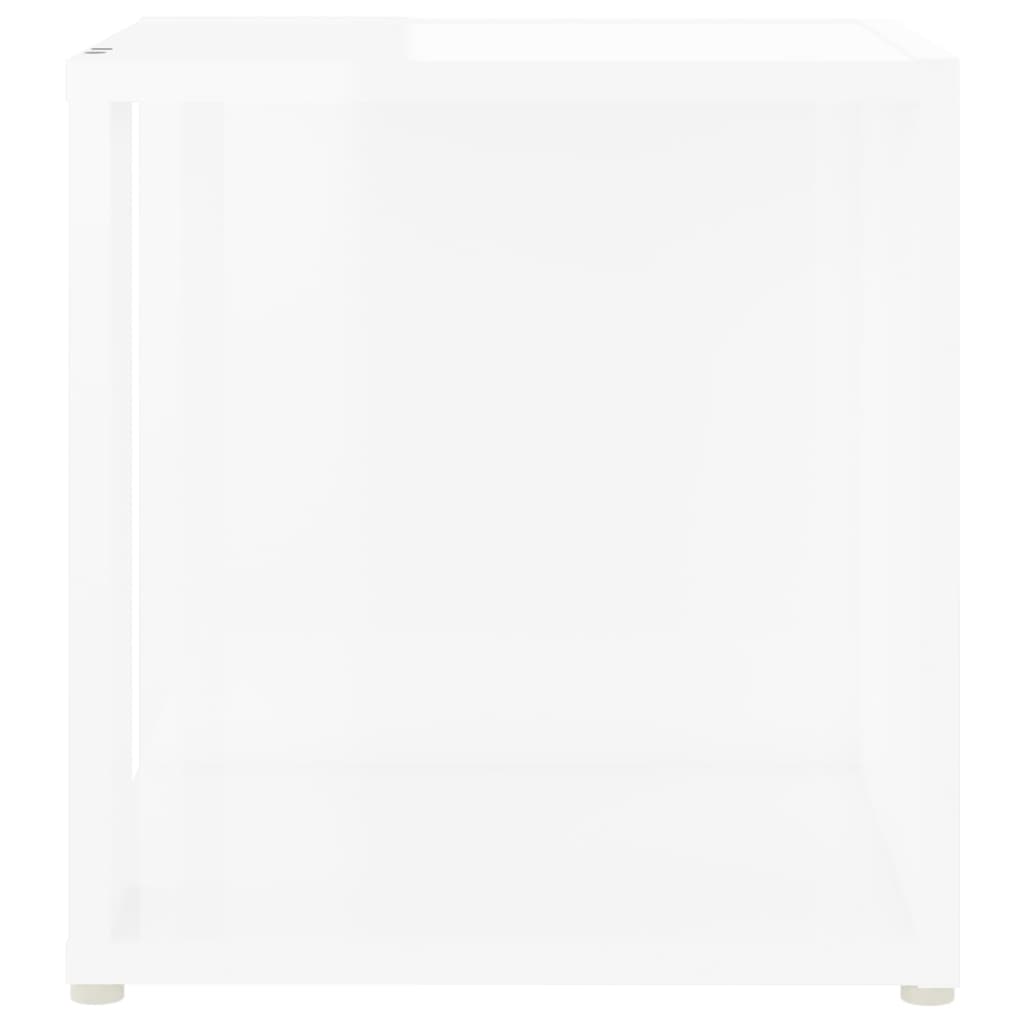 vidaXL galdiņš, spīdīgi balts, 33x33x34,5 cm, skaidu plāksne