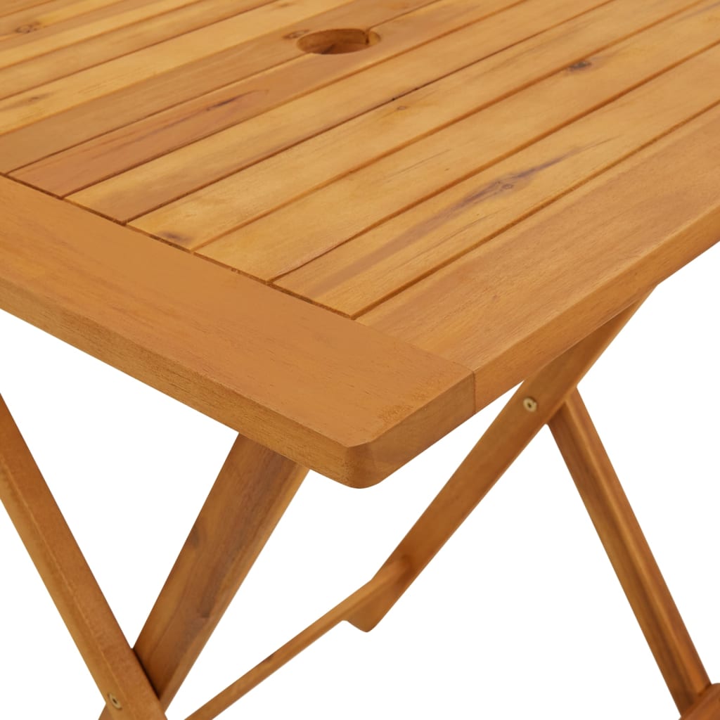vidaXL saliekams dārza galds, 60x60x75 cm, akācijas masīvkoks