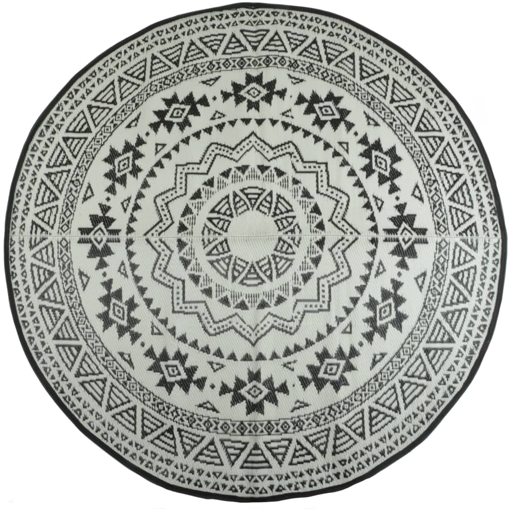 Esschert Design āra paklājs, 180 cm, melns un balts, OC18