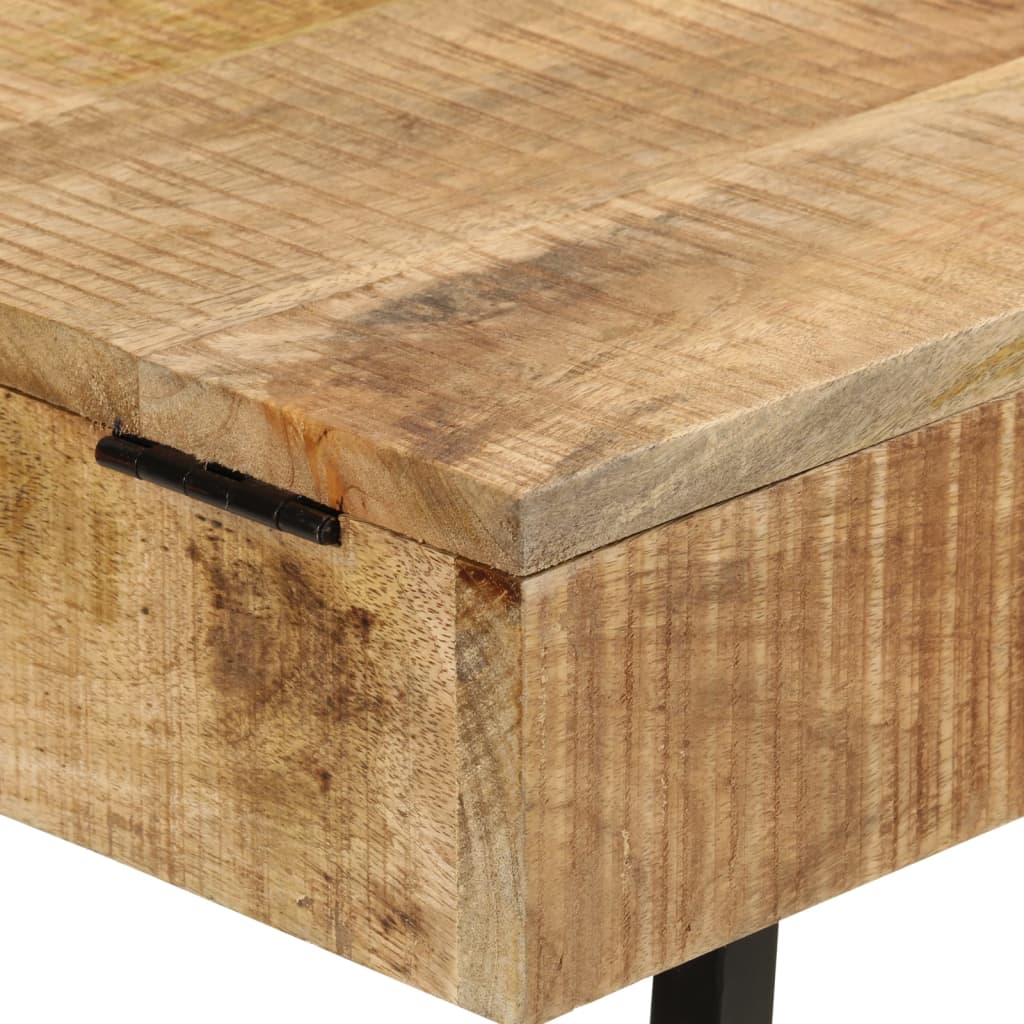 vidaXL grima galdiņš, 105x35x75 cm, neapstrādāts mango koks, dzelzs