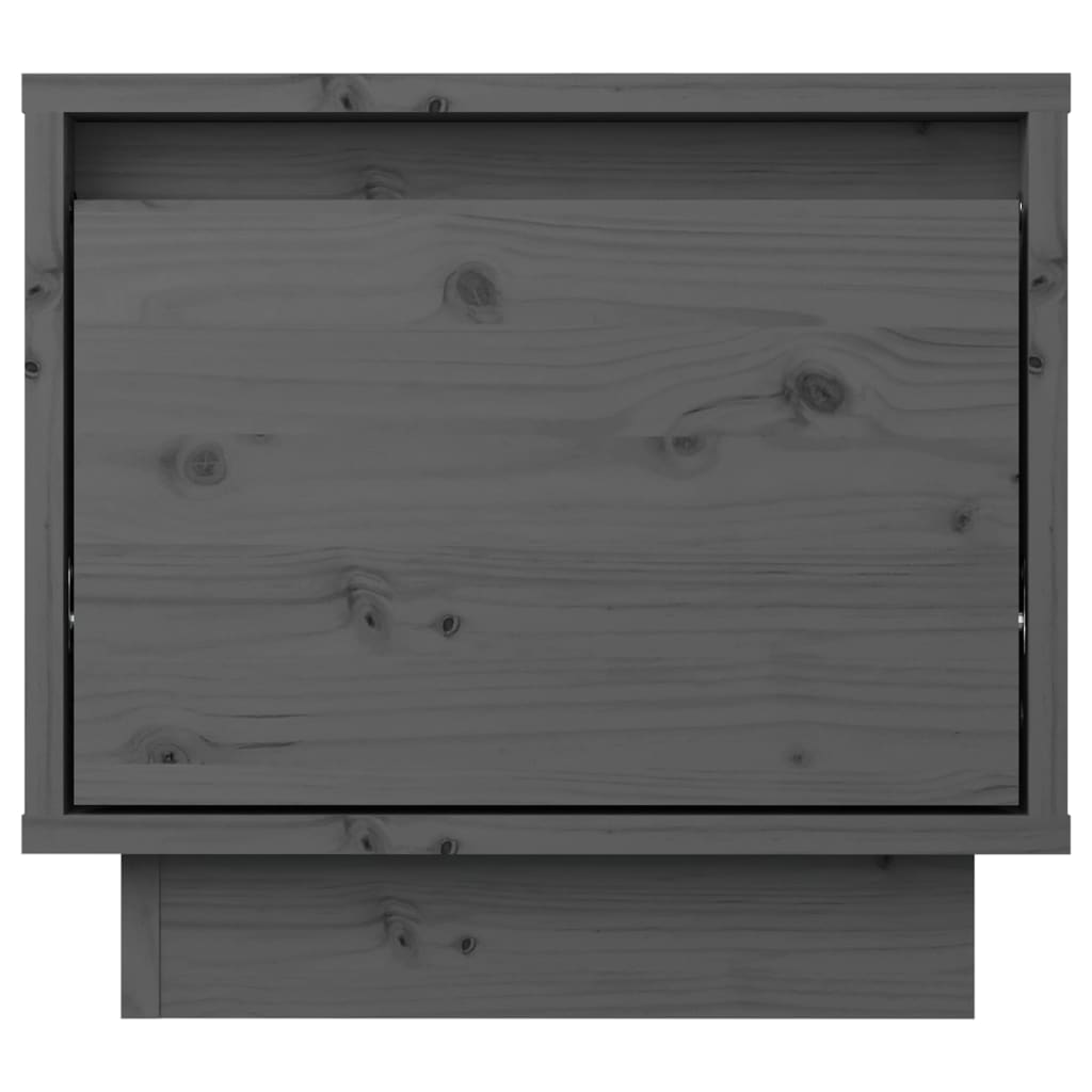 vidaXL naktsskapīši, 2 gab., pelēki, 35x34x32 cm, priedes masīvkoks