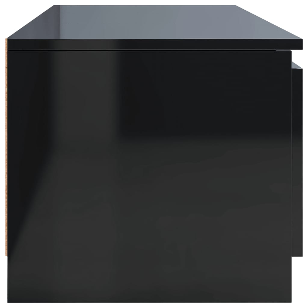 vidaXL TV skapītis, spīdīgi melns, 140x40x35,5 cm, skaidu plāksne