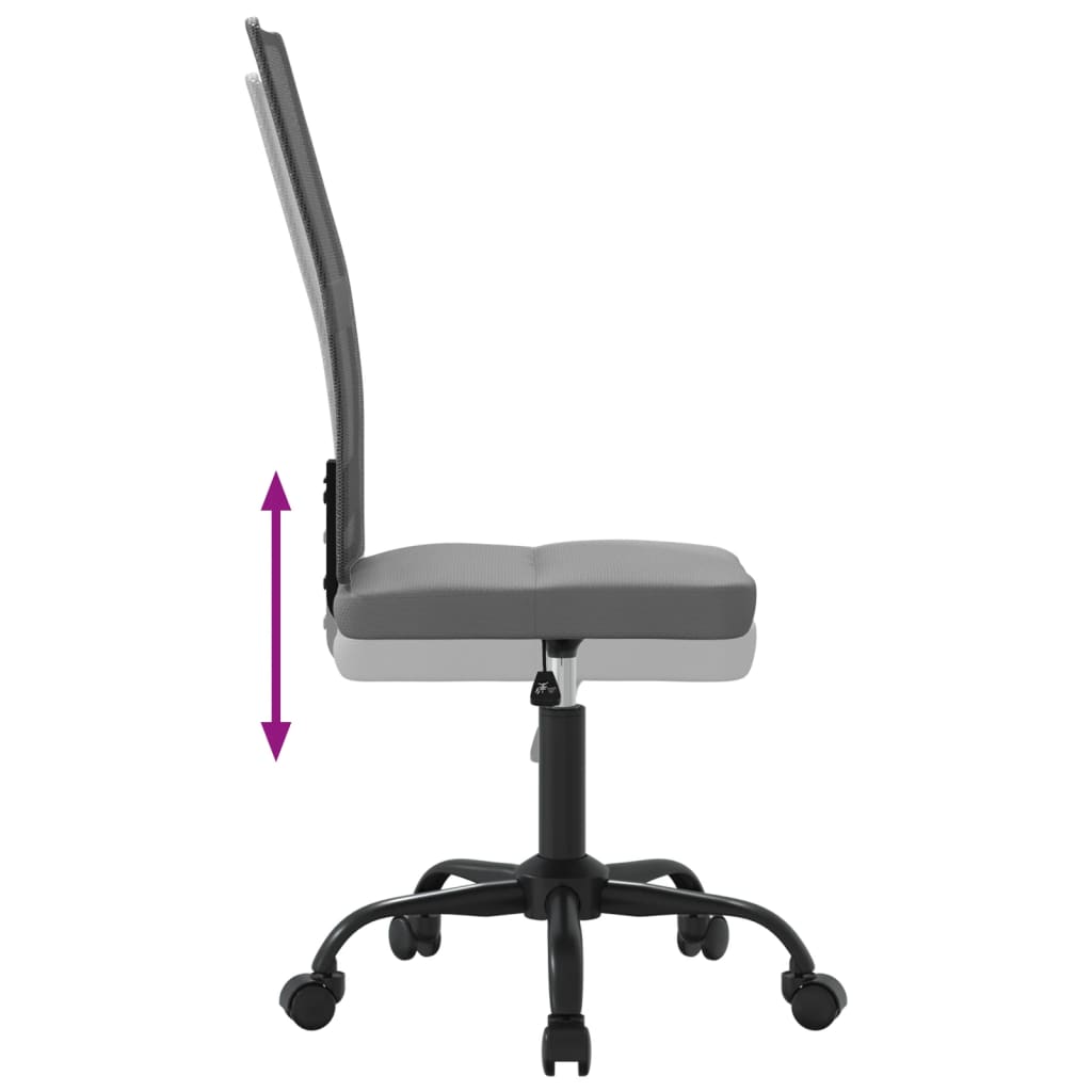 vidaXL biroja krēsls, regulējams augstums, pelēks, sietveida audums
