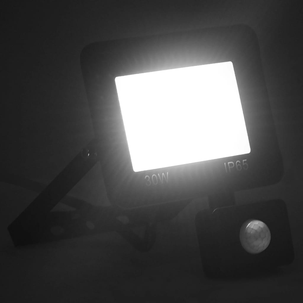 vidaXL LED prožektors ar sensoru, 30 W, vēsi balta gaisma