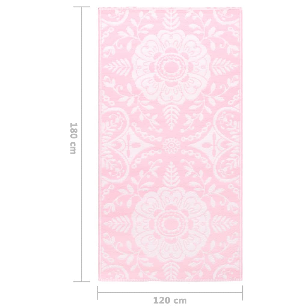 vidaXL āra paklājs, 120x180 cm, rozā PP