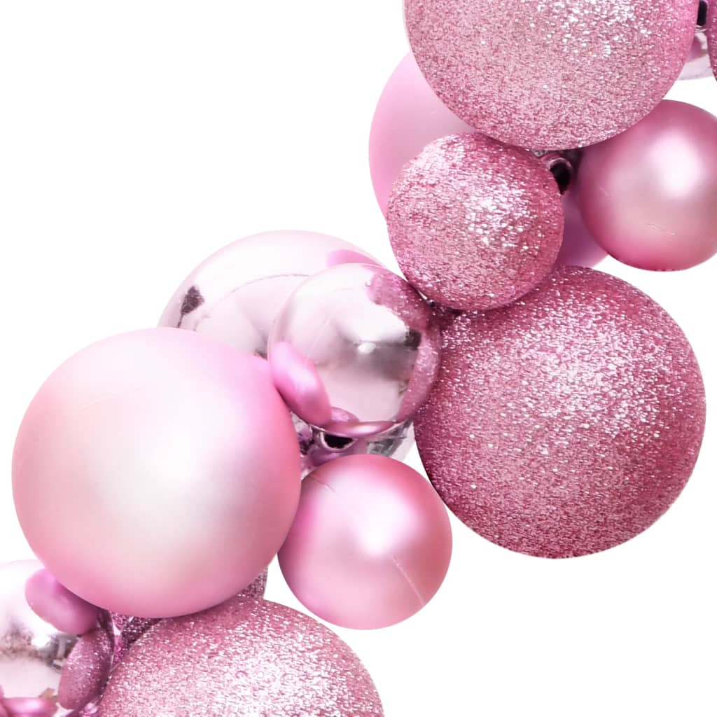 vidaXL Ziemassvētku bumbiņas, rozā, 175 cm, polistirols