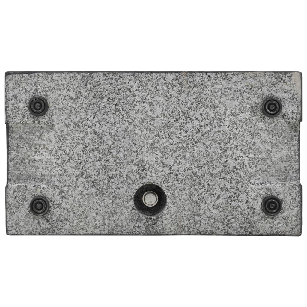 vidaXL saulessarga pamatne, melna, granīts, 25 kg, taisnstūra forma