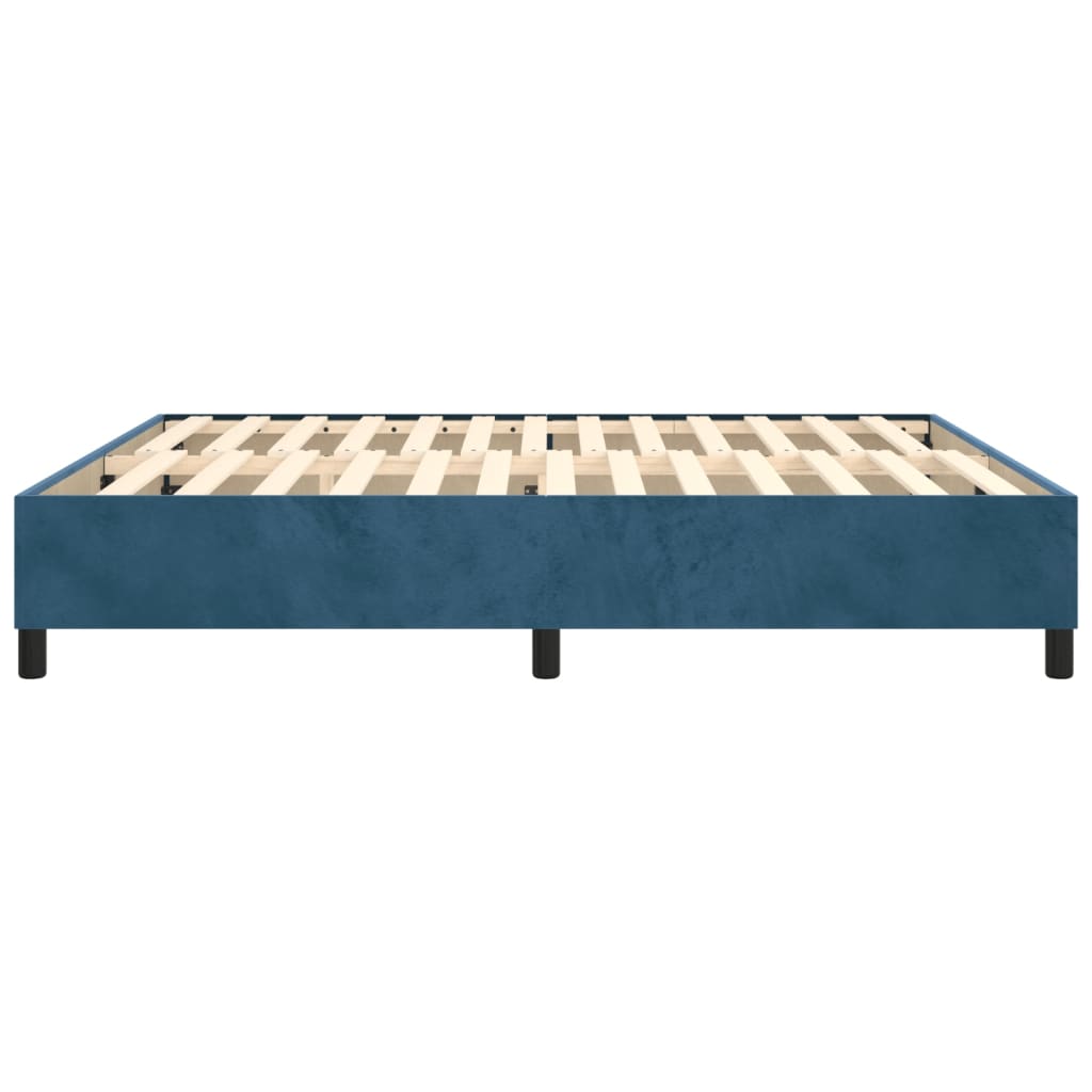 vidaXL gultas rāmis, tumši zils, 200x200 cm, samts