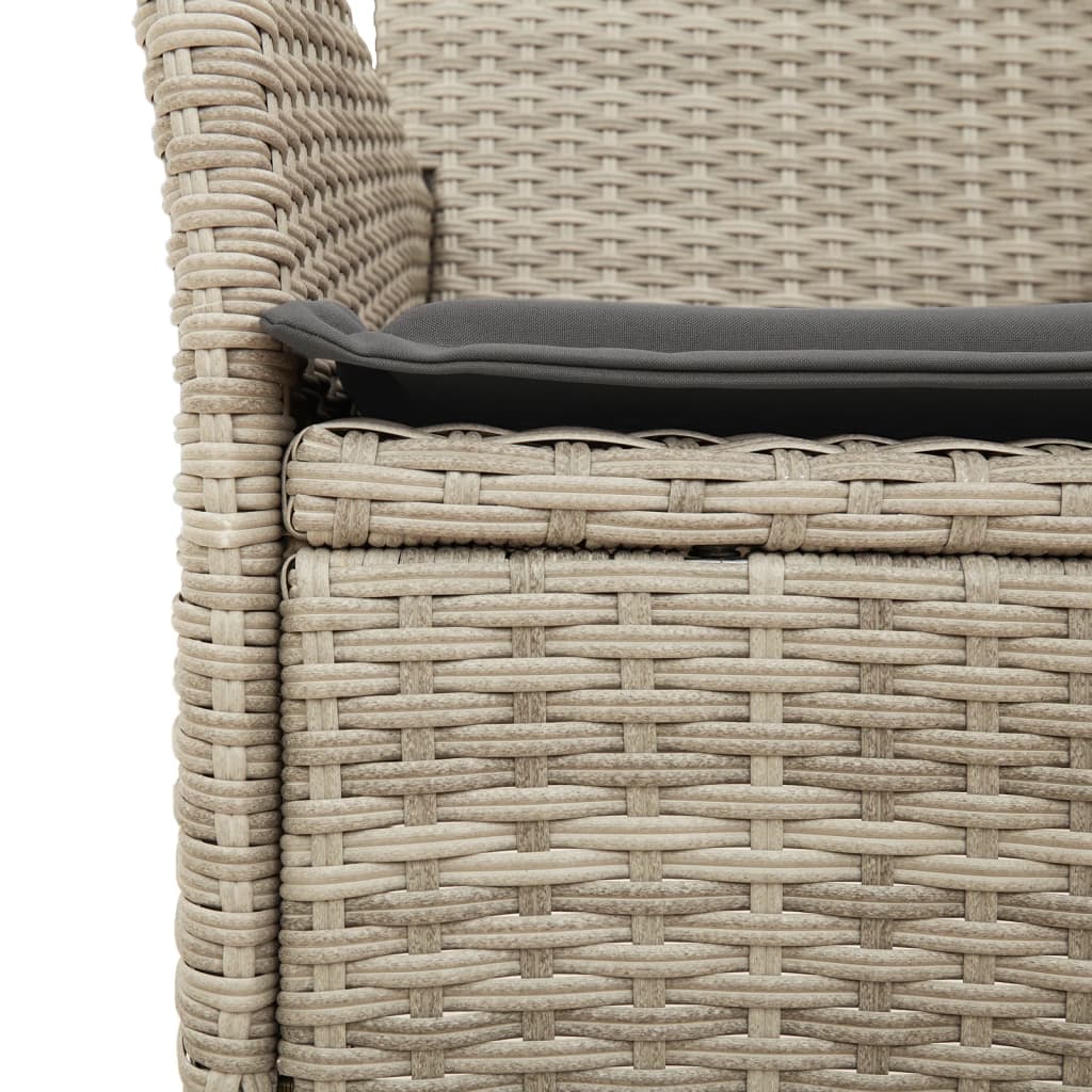 vidaXL dārza krēsli ar matračiem, 2 gab., gaiši pelēka PE rotangpalma