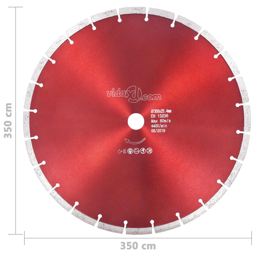 vidaXL dimanta griešanas disks, tērauds, 350 mm