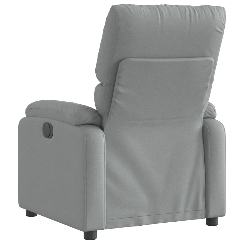 vidaXL elektrisks atpūtas krēsls, atgāžams, gaiši pelēks audums