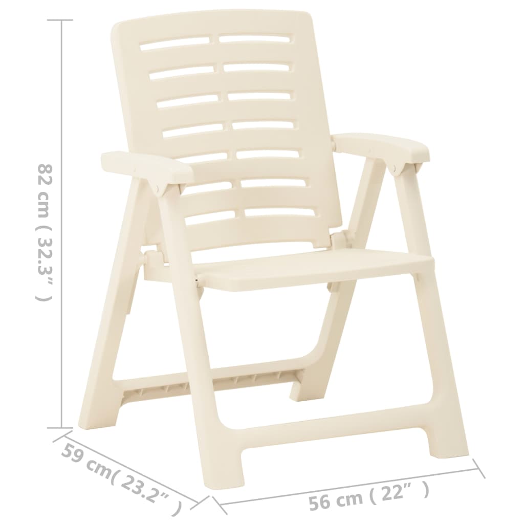 vidaXL dārza krēsli, 4 gab., balta plastmasa